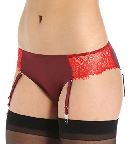 0019962513176 - THE LITTLE BRA COMPANY DIANE PETITE BRIEF WITH REMOVABLE SUSPENDERS (PM001) XS/RUBY/EGGPLANT