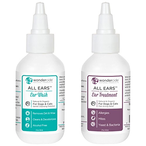 0019962890222 - NATURAL EAR CARE BUNDLE OF 2 ITEMS: EAR WASH & EAR INFECTION TREATMENT FOR DOGS & CATS | ALLERGIES, MITES, YEAST & BACTERIA | INCLUDES TWO ITEMS @ 2OZ EACH | POWERED BY ORGANIC ESSENTIAL OILS
