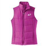 0000020022990 - WOMEN'S GREEK EMBROIDERED PUFFY VEST - BLUE