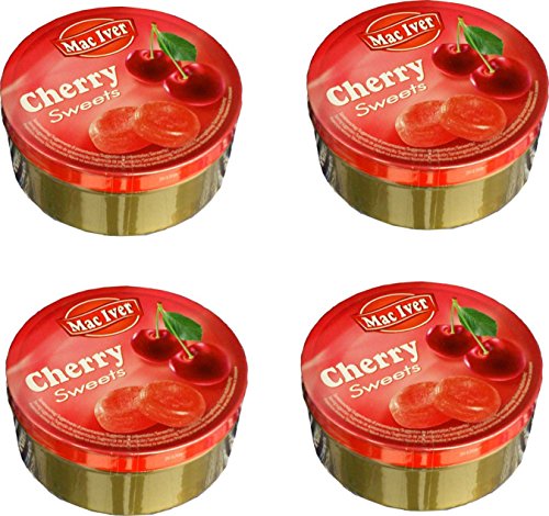 0000020078676 - MAC IVER: SET OF 4 TIN CHERRY SWEETS * 7.05 OUNCE PACKAGE EACH *