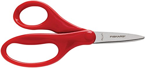 0020335047693 - 1 X POINTED TIP 5 KIDS SCISSORS - RED WITH SHEATH