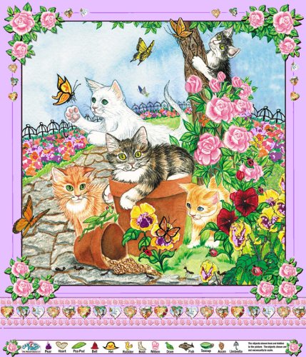 0002037342726 - CAN YOU FIND THE HIDDEN OBJECTS? FABRIC PANEL KITTENS BY MELINDA FABIAN (GREAT FOR QUILTING, SEWING, CRAFT PROJECTS, WALL HANGINGS, AND MORE) 44 LONG