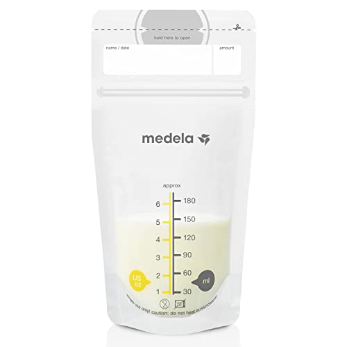 0020451457345 - MEDELA BREASTMILK STORAGE BAGS, 200 COUNT, READY TO USE BREAST MILK STORING BAGS FOR BREASTFEEDING, SELF STANDING BAG, SPACE SAVING FLAT PROFILE, HYGIENICALLY PRE-SEALED, 6 OUNCE