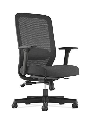 0020459547710 - BASYX BY HON HVL721 MESH TASK CHAIR WITH 2-WAY ARMS FOR OFFICE OR COMPUTER DESK, BLACK FABRIC