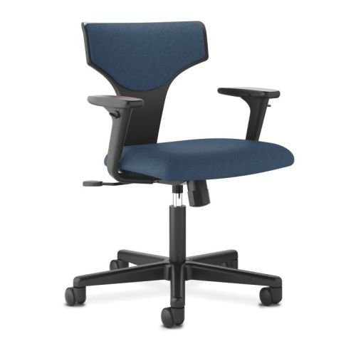 0020459553346 - BASYX BY HON HVL258 2-WAY ARMS TASK CHAIR FOR OFFICE OR COMPUTER DESK, NAVY FABRIC