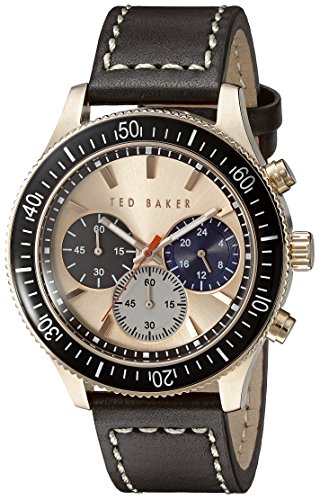 0020571115026 - TED BAKER MEN'S TE1125 ROSE GOLD-TONE STAINLESS STEEL WATCH WITH BROWN LEATHER BAND