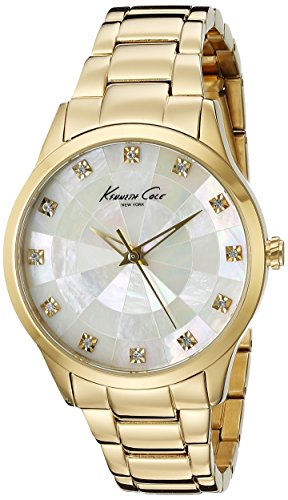0020571115842 - KENNETH COLE NEW YORK MEN'S KC0013 DRESS CRYSTAL-ACCENTED GOLD-TONE STAINLESS ST