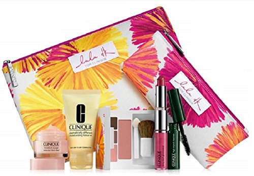 0020714726164 - NEW CLINIQUE SKIN CARE MAKEUP 7 PC GIFT SET TRAVEL SIZE WITH LULU DK MAKEUP BAG