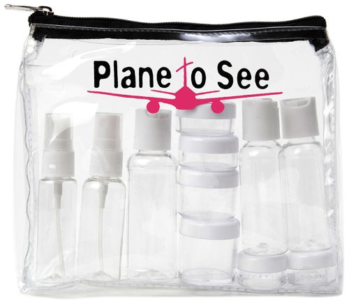 0020748023109 - MIAMICA CLR TSA COMPLIANT SECURITY CASE WITH 11 AST BOTTLES AND LABEL STICKERS, FUCHSIA/BLACK, ONE SIZE