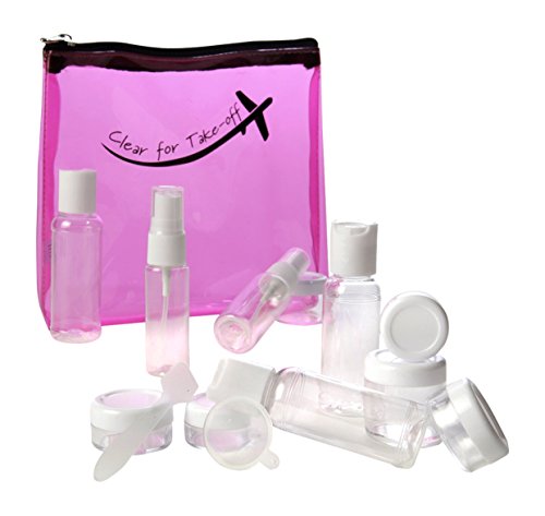 0020748068452 - MIAMICA CLEAR SECURITY CASE 11 PIECE SET FOR TAKE-OFF, PINK, ONE SIZE