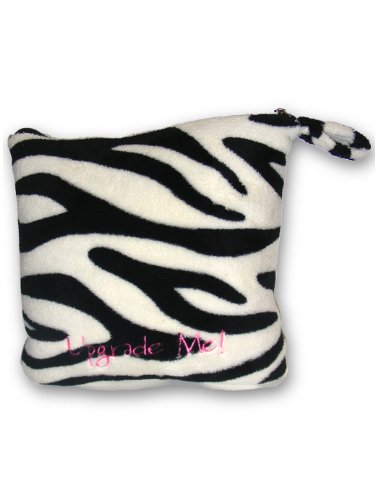 0020748201507 - MIAMICA ALL-IN-ONE FOLDABLE TRAVEL BLANKET PILLOW COMBO, ZEBRA, ONE SIZE