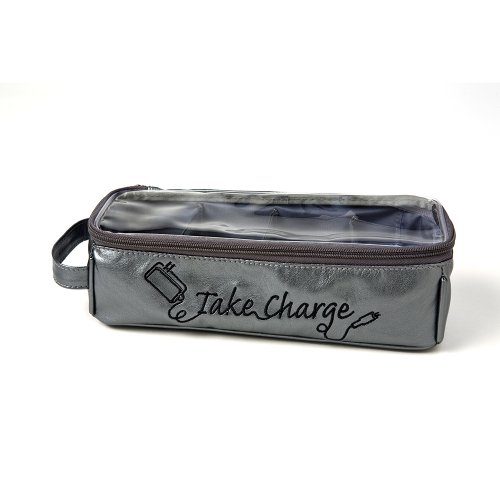 0020748203143 - MIAMICA ELECTRONICS AND CHARGER ORGANIZER LARGE TAKE CHARGE, SILVER, ONE SIZE