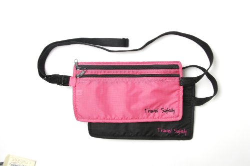 0020748203501 - MIAMICA WAIST SECURITY POUCH AND MONEY BELT TRAVEL SAFELY, PINK, ONE SIZE