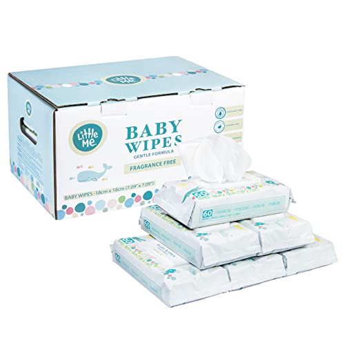 0020748316881 - LITTLE ME BABY WIPES GENTLE FORMULA, FRAGRANCE FREE, NATURAL AND EXTRA SOFT, HYPOALLERGENIC AND UNSCENTED, PARABEN FREE, ALCOHOL FREE, JUMBO BOX, 9 FLIP TOP PACKS OF 60 WIPES, 540 COUNT