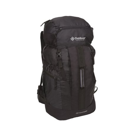 0020968643583 - OUTDOOR PRODUCTS ARROWHEAD INTERNAL FRAME PACK HYDRATION COMPATIBLE HIKING BACKPACK RUCKSACK - BLACK