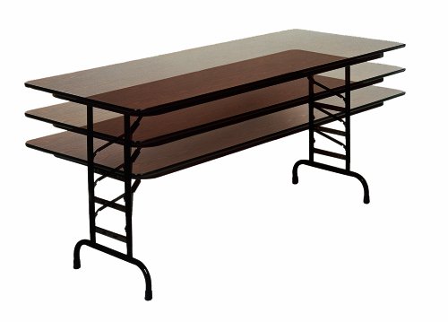 0020976216014 - CORRELL CFA3072PX 01 HIGH PRESSURE LAMINATE ADJUSTABLE HEIGHT COMMERCIAL DUTY TOP FOLDING TABLE, RECTANGULAR, 30 WIDTH X 72 LENGTH, WALNUT