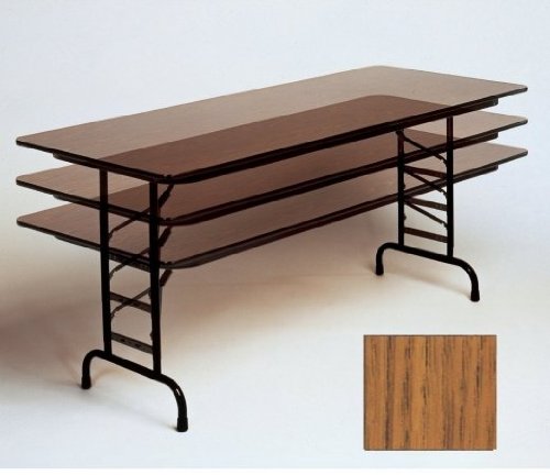 0020976311665 - CORRELL CFA3072P-06 . 625 INCH HIGH-PRESSURE TOP FOLDING TABLES - ADJUSTABLE HEIGHT - MED OAK