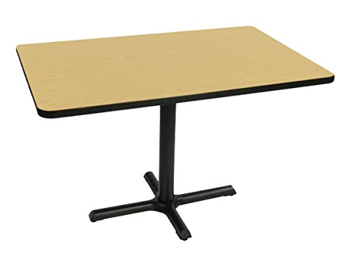 0020976348166 - CORRELL BCT3048-16 FUSION MAPLE TOP AND BLACK BASE RECTANGULAR BAR, CAFÉ AND BREAK ROOM TABLE, 30 X 48