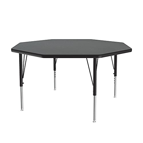 0020976406354 - CORRELL 48 OCTAGON SHAPED CLASSROOM ACTIVITY TABLE, HEIGHT ADJUSTABLE (19-29) MONTANA GRANITE DURABLE HIGH PRESSURE LAMINATE, SCHOOL FURNITURE, MADE IN THE USA