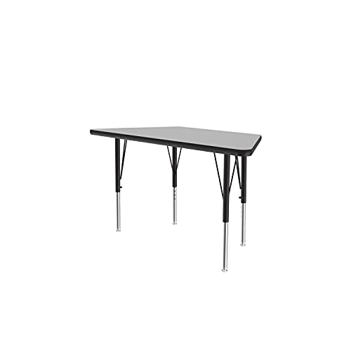0020976572769 - CORRELL 24X48 TRAPEZOID CLASSROOM ACTIVITY TABLE, HEIGHT ADJUSTABLE (19-29) GRAY GRANITE DURABLE HIGH PRESSURE LAMINATE, SCHOOL FURNITURE, MADE IN THE USA