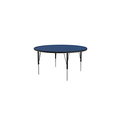 0020976574855 - CORRELL 42 ROUND CLASSROOM ACTIVITY TABLE, HEIGHT ADJUSTABLE (19-29) BLUE DURABLE HIGH PRESSURE LAMINATE, SCHOOL FURNITURE, MADE IN THE USA