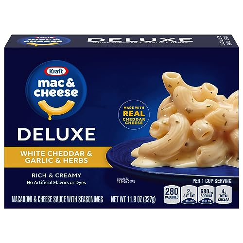 0021000048984 - KRAFT MACARONI AND CHEESE DELUXE, WHITE CHEDDAR AND GARLIC AND HERBS, 11.9 OUNCE