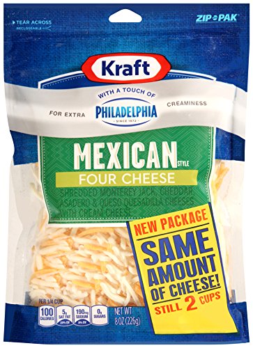 0021000054664 - KRAFT CHEESE 4 CHEES MEXICAN STYLE SHREDDED CHEESE, 8 OZ