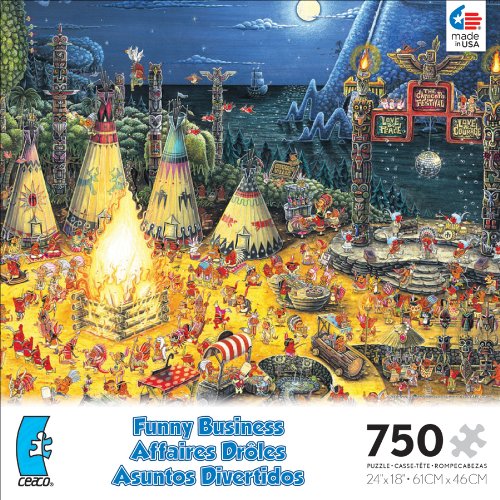 0210812902038 - CEACO FUNNY BUSINESS HUNTER VILLAGE JIGSAW PUZZLE