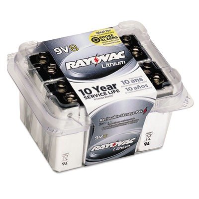 0021111141376 - RAY-O-VAC R9VL8 LITHIUM BATTERIES, 9V, 8/PACK