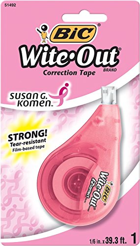0021111676564 - BIC WITE-OUT BRAND EZ CORRECT CORRECTION TAPE SUPPORTING SUSAN G. KOMEN, 1-COUNT