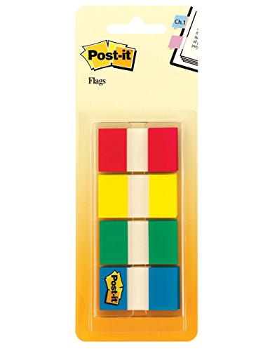 0021112491296 - POST-IT FLAGS WITH ON-THE-GO DISPENSER, ASSORTED PRIMARY COLORS, 1-INCH WIDE, 80