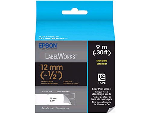 0021112814200 - EPSON LABELWORKS STANDARD LC TAPE CARTRIDGE ~1/2-INCH GOLD ON BLACK (LC-4BKP9)
