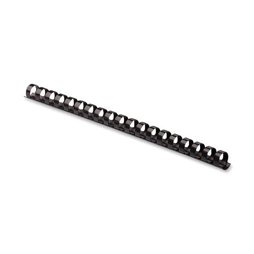 0211131849332 - FELLOWES PLASTIC COMB BINDING SPINES, 1/2 INCH DIAMETER, BLACK, 90 SHEETS, 100 PACK