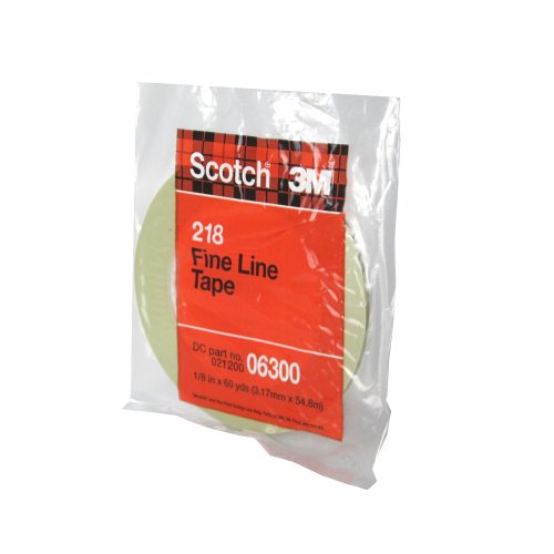 0021200063008 - SCOTCH FINE LINE TAPE 218 GREEN, 1/8 IN X 60 YD 4.7 MIL (PACK OF 1)