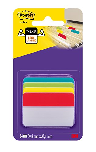 0021200506710 - POST-IT TABS, 2-INCHES, ANGLED LINED, 4 ASSORTED PRIMARY COLORS, 6-TABS/COLOR, 24-TABS/PACK