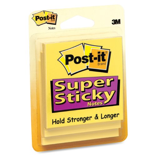 0021200528309 - POST-IT NOTES SUPER STICKY PAD, 3 X 3 INCHES, ELECTRIC YELLOW, 45 SHEETS PER PAD, THREE PADS PER PACK (3321-SSY)