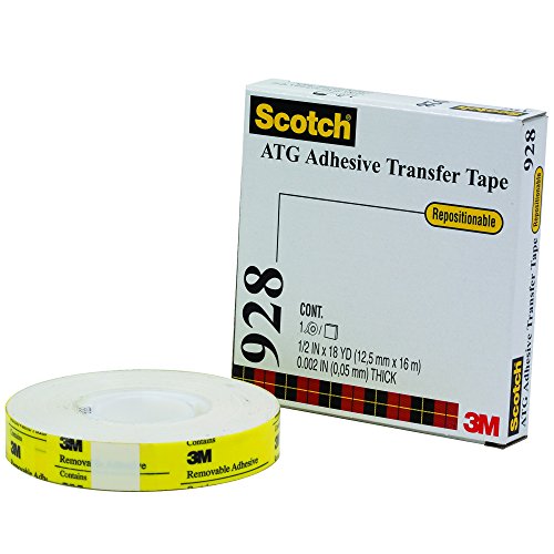 0021200627750 - SCOTCH T953928 WHITE #929 REPOSITIONABLE ADHESIVE TRANSFER TAPE, 1/2 X 18 YD. (PACK OF 72)