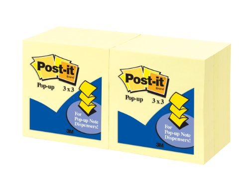 0021200692093 - POST-IT POP-UP NOTES, 3 X 3-INCHES, CANARY YELLOW, 12 PADS
