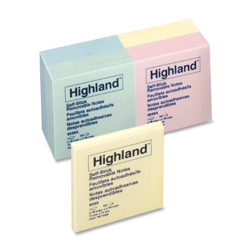 0021200702686 - HIGHLAND NOTES, 3 X 3-INCHES, ASSORTED PASTEL COLORS, 12-PADS/PACK