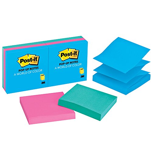 0021200725005 - POST-IT POP-UP NOTES, 3 IN X 3 IN, JAIPUR COLLECTION, 6 PADS/PACK, 90 SHEETS/PAD (R330AUSS)