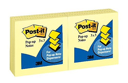 0021200726118 - POST-IT NOTES ORIGINAL POP-UP REFILL, 3 X 3 INCHES, CANARY YELLOW, 100 SHEETS PE