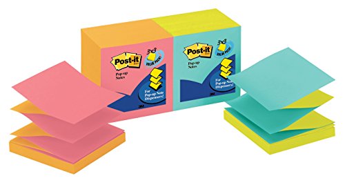 0021200980510 - POST-IT POP-UP NOTES, 3 IN X 3 IN, CAPE TOWN COLLECTION, 12 PADS/PACK (R330-N-ALT)