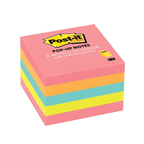 0021200983948 - POST-IT NOTES, ORIGINAL POP-UP, 3 INCHES X 3 INCHES, ASSORTED NEON, 100 SHEETS P