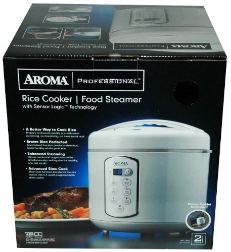 0021241120005 - AROMA 3 QUART OR 4-20 CUPS RICE COOKER & FOOD STEAMER WITH SENSOR LOGIC TECHNOLOGY - RECIPE BOOK INCLUDED