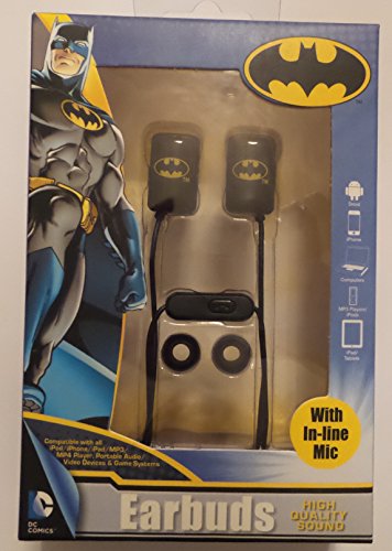 0021331549808 - BATMAN EARBUDS WITH IN-LINE MIC HIGH QUALITY SOUND