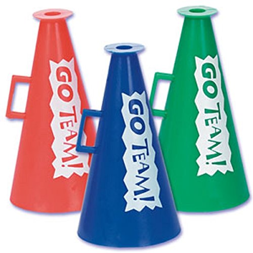 0021466026670 - OASIS SUPPLY 3D MEGAPHONE CUPCAKE/CAKE DECORATING TOPPERS, 2-INCH, RED/GREEN/BLUE, SET OF 12
