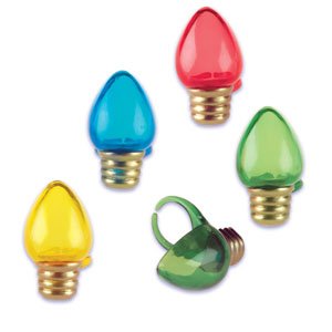 0021466027554 - OASIS SUPPLY CHRISTMAS LIGHT BULB JEWEL CUPCAKE/CAKE DECORATING RINGS, 2 1/2-INCH, ASSORTED, SET OF 12