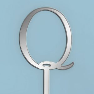 0021466371121 - OASIS SUPPLY 3-INCH CUPCAKE/CAKE DECORATING ORNAMENT WITH A BEAUTIFUL MIRROR LOOK, SMALL, MONOGRAM LETTER Q, SILVER