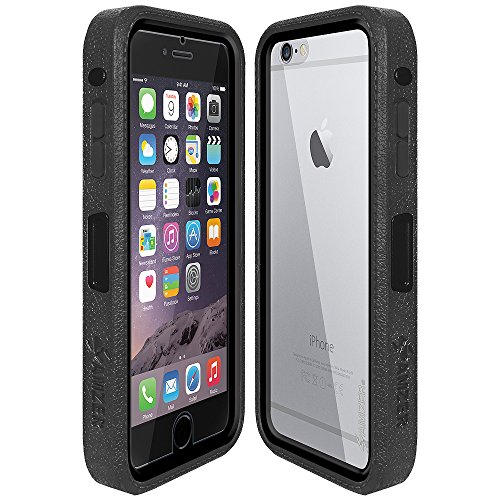 0217712994194 - AMZER CRUSTA RUGGED EMBEDDED TEMPERED GLASS CASE WITH BELT CLIP HOLSTER FOR APPLE IPHONE 6, IPHONE 6S, IPHONE 6S (FOR SILVER, GOLD & ROSE GOLD IPHONE 6/6S) - BLACK ON BLACK