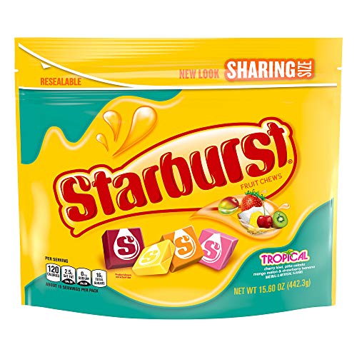 0022000280091 - STARBURST STARBURST TROPICAL FRUIT CHEWS CANDY, 15.6-OUNCE SHARING SIZE RESEALABLE BAG, TROPICAL, 15.6 OUNCE